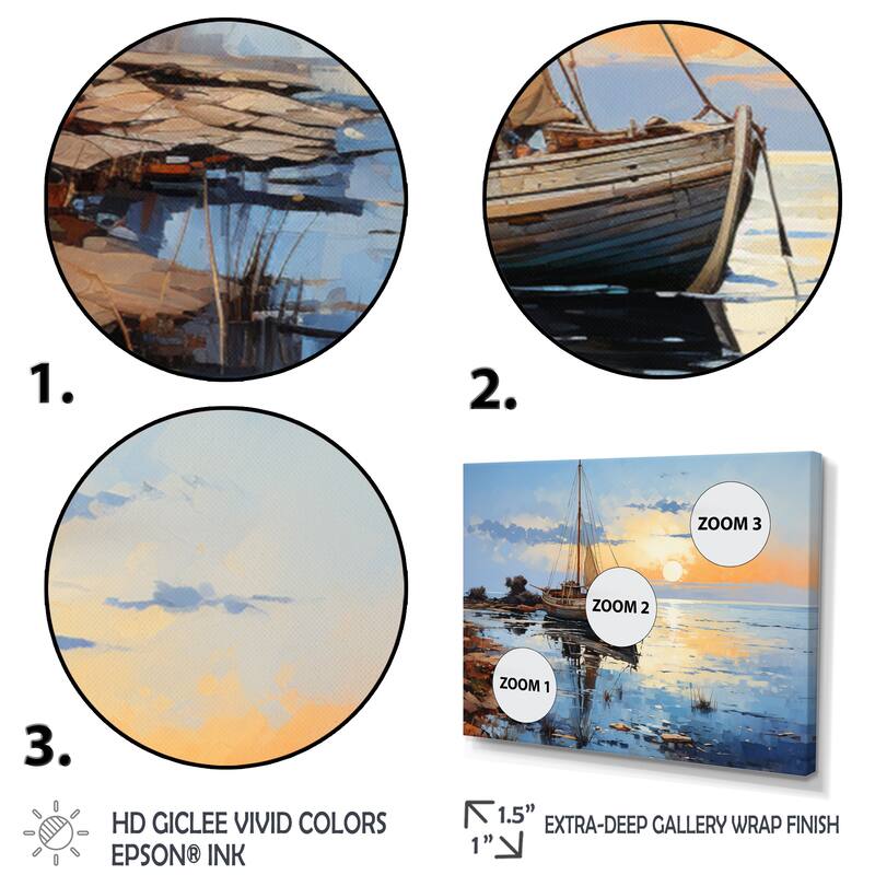 Designart "Boat Sailing Reflections III" Nautical & Beach Multipanel